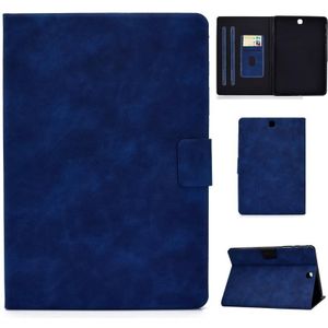 Voor Samsung Galaxy Tab A 9.7 T550/T555C Cowhide Texture Horizontale Flip Lederen case met Holder & Card Slots & Sleep / Wake-up Functie(Blauw)