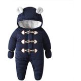 Quilted And Velvet Warm Baby Onesies (Color:Dark Blue Size:66)