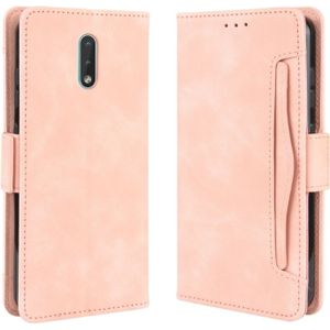 For Nokia 2.3 Wallet Style Skin Feel Calf Pattern Leather Case with Separate Card Slots & Holder & Wallet & Photo Frame(Pink)
