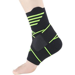 Nylon Sports Compression Striped Bandage Enkeldersteun  Specificatie: M (Green Stripes)