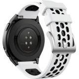 Voor Huawei Watch GT 2e tweekleurige siliconen horlogeband met rond gat (wit zwart)