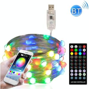 Kerstdecoratie USB Copper Wire String Light Remote Controller & Bluetooth Mobile App Control  Lengte: 10m 100 LED's