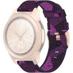 20mm Stripe Weave Nylon Wrist Strap Watch Band for Galaxy Watch 42mm  Galaxy Active / Active 2  Gear Sport  S2 Classic (Purple)