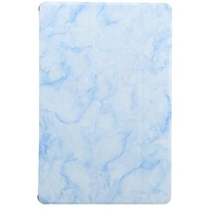 For Samsung Galaxy Tab S7+ / T970 Marble Texture Pattern Horizontal Flip Leather Case  with Three-folding Holder & Sleep / Wake-up Function(Blue)
