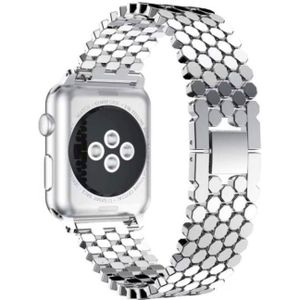 For Apple Watch Series 5 & 4 44mm / 3 & 2 & 1 42mm Honeycomb Stainless Steel Watchband Strap(Silver)
