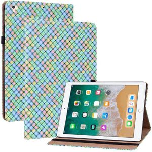 Kleur Weave Smart Lederen Tablet Case voor iPad Pro 9.7 2018/2017 (Rainbow)