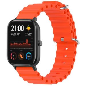 Voor Amazfit GTS 4 miin 20mm Ocean Style effen kleur siliconen horlogeband