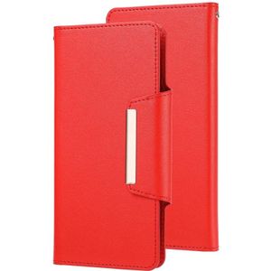 Ultra-thin Separable Magnetic Horizontal Flip Leather Case with Card Slot & Wallet For iPhone SE 2020 / 8 / 7(Red)