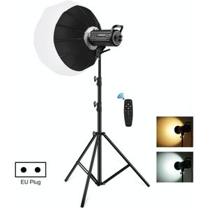 PULUZ 150W 3200K-5600K Studio Video Light + 2.8m Light Holder + 65cm Foldable Lantern Softbox Photography Kit(EU Plug)
