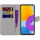 For Samsung Galaxy M52 5G Coloured Drawing Cross Texture Horizontal Flip PU Phone Leather Case with Holder & Card Slots & Wallet & Lanyard(Colorful Layer(Fluorescent Water Pattern)