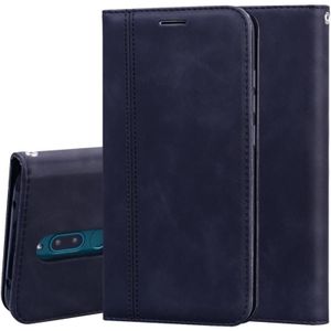 For Xiaomi Redmi 8 Frosted Business Magnetic Horizontal Flip PU Leather Case with Holder & Card Slot & Lanyard(Black)
