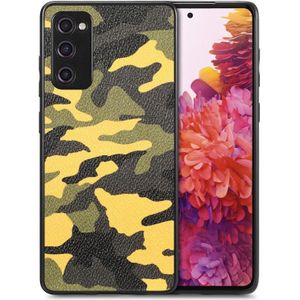 Voor Samsung Galaxy S20 FE Camouflage lederen achterkant telefoonhoes