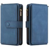 For Sony Xperia 5 III Skin Feel PU + TPU Horizontal Flip Leather Case With Holder & 15 Cards Slot & Wallet & Zipper Pocket & Lanyard(Blue)