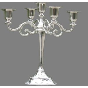 Retro Candlestick Home Decoration Living Room Cafe Theme Restaurant Jewelry Candlelight Dinner Props Gifts  Style:Silver-5 Arms