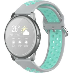 For Xiaomi Haylou Solar LS05 Silicone Sports Two-tone Strap  Size: 22mm(Grey Teal)