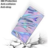 For Xiaomi Mi 11T / 11T Pro Coloured Drawing Cross Texture Horizontal Flip PU Phone Leather Case with Holder & Card Slots & Wallet & Lanyard(Colorful Layer(Fluorescent Water Pattern)
