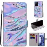 For Xiaomi Mi 11T / 11T Pro Coloured Drawing Cross Texture Horizontal Flip PU Phone Leather Case with Holder & Card Slots & Wallet & Lanyard(Colorful Layer(Fluorescent Water Pattern)