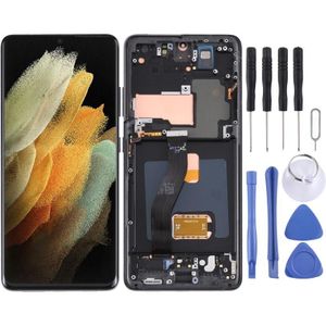 Originele Lcd-scherm en Digitizer Volledige Montage met Frame Voor Samsung Galaxy S21 Ultra 5G SM-G998B (Zwart)