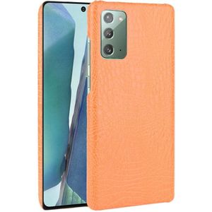 For Samsung Galaxy Note20 Shockproof Crocodile Texture PC + PU Case(Orange)