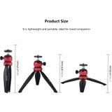 PULUZ 20cm Pocket Plastic Tripod Mount with 360 Degree Ball Head for Smartphones  GoPro  DSLR Cameras(Red)