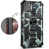 Camouflage Armor Shockproof TPU + PC Magnetic Protective Case met houder voor iPhone 12 Pro Max (Mint Green)