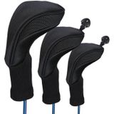 3 In 1 No.1 / No.3 / No.5 Clubs Protective Cover Golf Club Head Cover(Black)