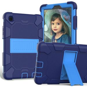 For Samsung Galaxy Tab A7 Lite T220 / T225 Two-Color Robot Shockproof Silicone + PC Protective Case with Holder(Navy Blue+Blue)