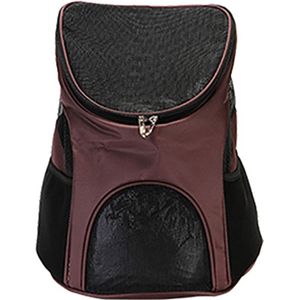 Portable Folding Nylon Breathable Pet Carrier Backpack  Size: 45 x 36 x 31cm(Coffee)