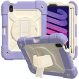 Schokbestendig PC + Siliconencombinatie Case met Houder & Handriem & Schouderriem voor iPad Mini 6 (Paars)