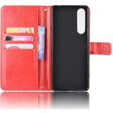 For Sony Xperia 1 II Retro Crazy Horse Texture Horizontal Flip Leather Case  with Holder & Card Slots & Photo Frame(Red)