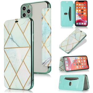 Bronzing Plating PU + TPU Horizontal Flip Leather Case with Holder & Card Slot For iPhone 11 Pro(Green)