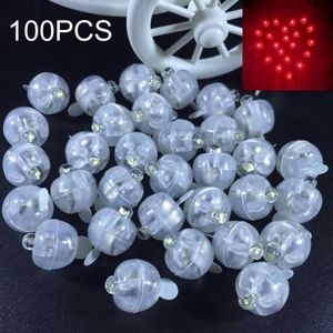 100 PCS ronde Flash Ball LED ballon lichten Mini Flash lichtgevende lampen lantaarn Bar kerst bruiloft Feestdecoratie lichten (rood)