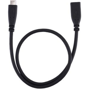 50cm USB-C / Type-C 3.1 Male to USB-C / Type-C Female Connector Adapter Cable  For Galaxy S8 & S8 + / LG G6 / Huawei P10 & P10 Plus / Oneplus 5 / Xiaomi Mi6 & Max 2 /and other Smartphones(Black)
