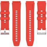 Protruding Head Silicone Strap Silver Buckle For Samsung Galaxy Watch4 Classic 42mm/46mm 20mm(Red)