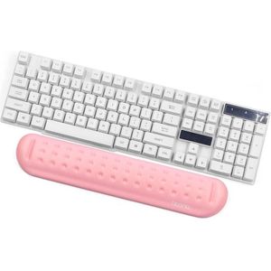 Baona Silicone Memory Cotton Wrist Pad Massage Hole Keyboard Mouse Pad  Style: Medium Keyboard Rest (Pink)