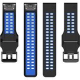 Voor Garmin Descent G1/Coros Vertix 22mm Quick Release dubbele rij siliconen horlogeband (zwart blauw)