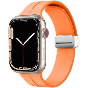 Magnetische vouwsluiting siliconen horlogeband voor Apple Watch Series 8 & 7 41 mm / SE 2 & 6 & SE & 5 & 4 40 mm / 3 & 2 & 1 38 mm