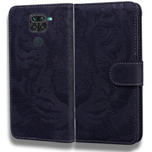 Voor Xiaomi Redmi Note 9 / 10X 4G Tiger Embossing Pattern Horizontale Flip Lederen Case met Holder & Card Slots & Wallet(Zwart)