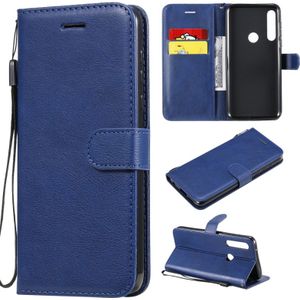 For Motorola Moto G Power Solid Color Horizontal Flip Protective Leather Case with Holder & Card Slots & Wallet & Photo Frame & Lanyard(Blue)