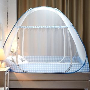 Student Dormitory Free Installation of Zippers and Single Door Mosquito Nets  Size:180x200x150 cm  Color:English Lange Light Blue