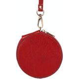 K058 Retro Cute Round Coin Storage Bag Casual Clutch(Dark Red)