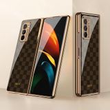For Samsung Galaxy Z Fold2 GKK Electroplating Painted Glass Case(Chess Brown)
