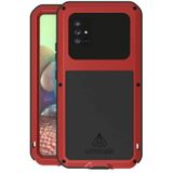 For Samsung Galaxy A71 5G LOVE MEI Metal Shockproof Waterproof Dustproof Protective Case with Glass(Red)