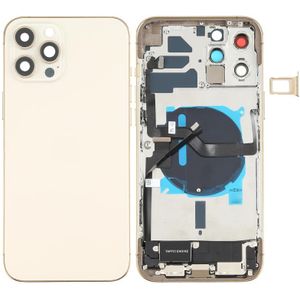 Battery Back Cover Assembly (with Side Keys & Loud Speaker & Motor & Camera Lens & Card Tray & Power Button + Volume Button + Charging Port & Wireless Charging Module) for iPhone 12 Pro Max(Gold)