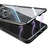 For Samsung Galaxy S20 Ultra Magnetic Metal Frame Double-sided Tempered Glass Case(Rose Gold)