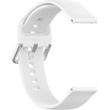 22mm Universal Silver Buckle Silicone Replacement Wrist Strap  Size:L(White)
