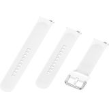 22mm Universal Silver Buckle Silicone Replacement Wrist Strap  Size:L(White)