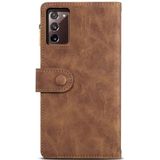 Voor Samsung Galaxy Note20 Retro Frosted Horizontale Flip Lederen Case met Houder & Card Slot & Portemonnee & Rits Pocket & Lanyard (Brown)