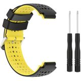Voor Garmin Forerunner 230 Silicone Sports Two-Color Watch Band (Black+Yellow)