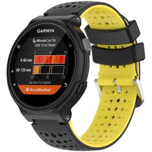 Voor Garmin Forerunner 230 Silicone Sports Two-Color Watch Band (Black+Yellow)